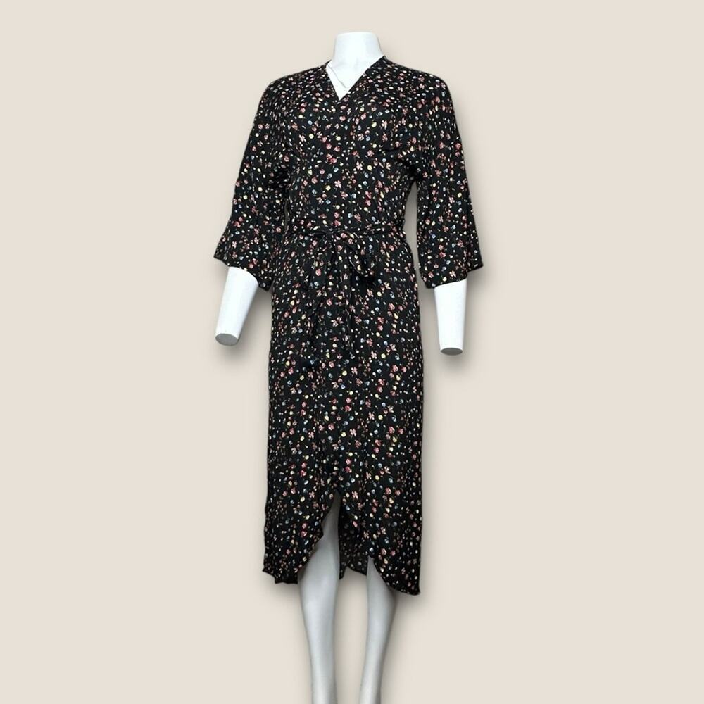NWT | Olivaceous | Floral Wrap Dress | Black | Medium